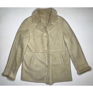 Woman's Blue Duck Shearling Genuine Sheep Skin Coat Medium P134